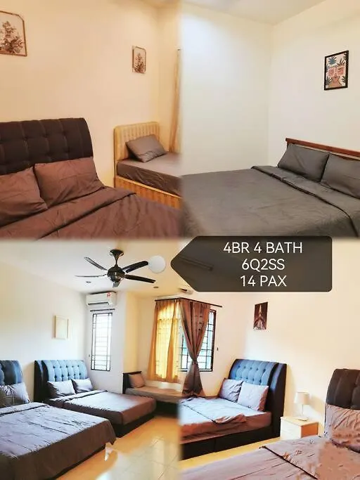 10Min To Ipoh Town Gunung Lang 4Br4Bath 14 Pax Villa